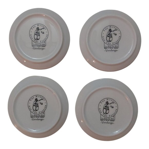 Set of 4 BIA Vendange Saucer Plates with Grape Leaf Motif - Picture 5 of 8